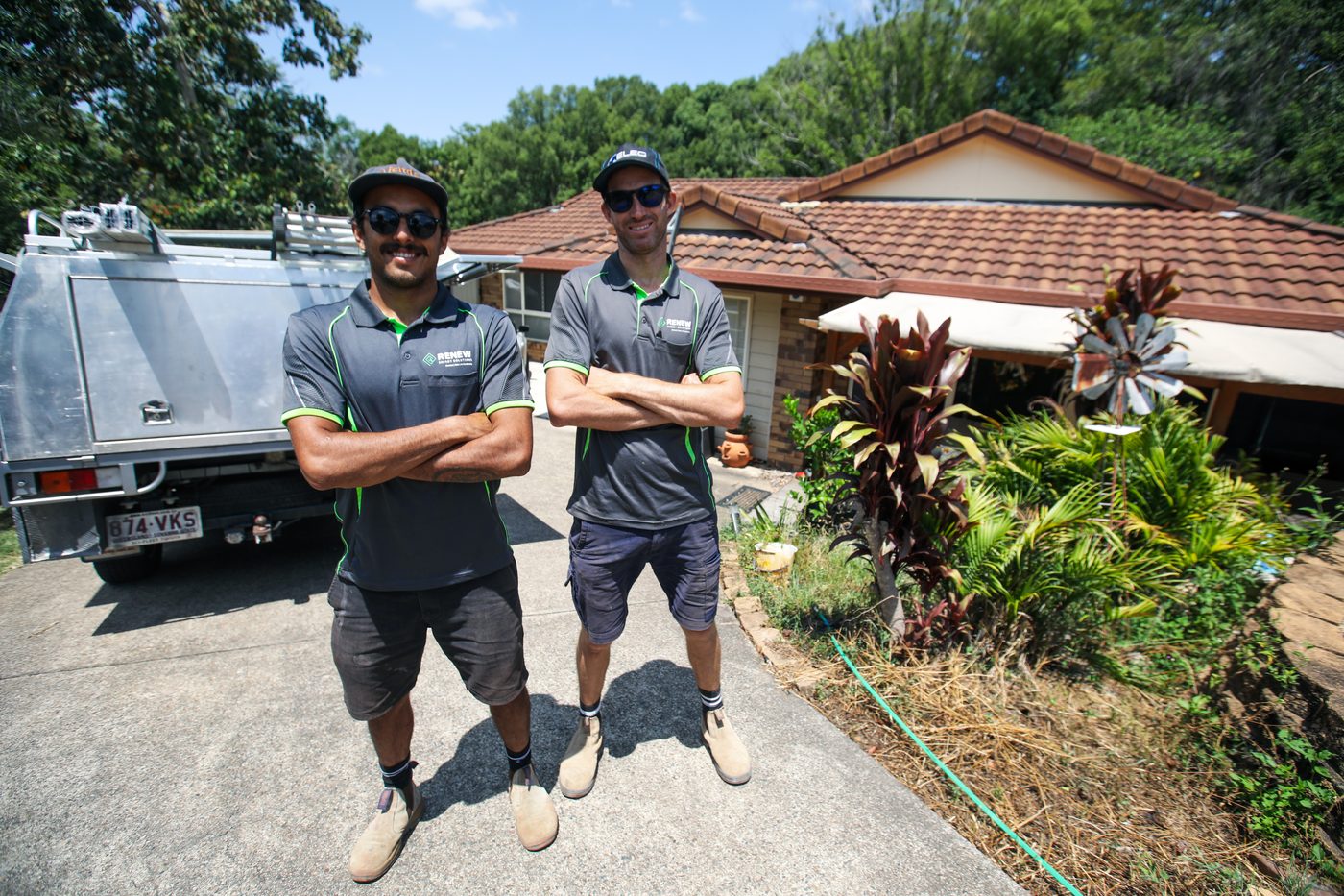 Two Renew electricians on site